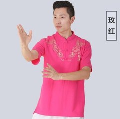 New Chinese Cotton Tai Chi Tops Kung Fu Wushu Martial Arts T-shirt Unisex Summer