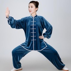 Women Men Martial Arts Uniform Yoga Tai Chi Sets Tang Kung Fu Suit Outfit Thick