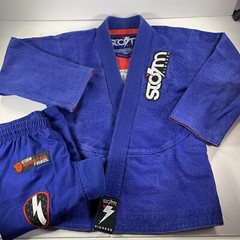 storm kimono bjj gi with pants youth y4 scout blue No Belt