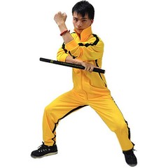 Yellow Martial Arts Kungfu Uniform Sportswear Death Of Games Battles Suit Hot