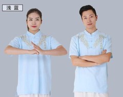 New Chinese Cotton Tai Chi Tops Kung Fu Wushu Martial Arts T-shirt Unisex Summer
