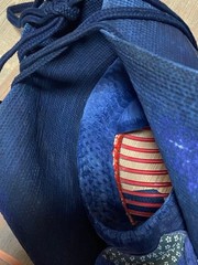 Japanese Kendo Men Mask High Quality Navy Deerskin 1 Bu Hand Stitched
