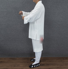 New White Shaolin Wudang Taoist Robe Tai chi Suit Kung fu Martial arts Uniforms