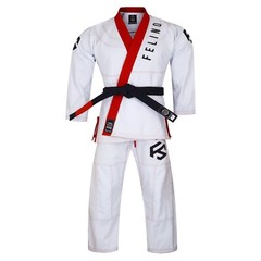 Felino White Adult Premium BJJ Gi Uniform Pearl Weave Brazilian Jiu Jitsu Kimono