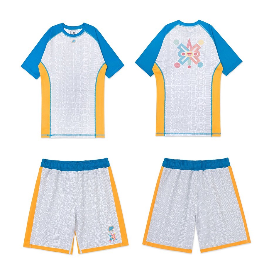 Ollin Albino and Preto Rash Guard SS and training Short (SET) No Gi Uniform
