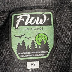 NWT Flow Jiu Jitsu Kimono A2 Black 100% Hemp W/ Pants