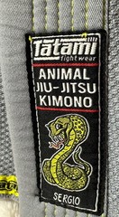 Tatami Animal Jiu-Jitsu Kimono Gray Yellow M00 Kids Unisex Jiu-Jitsu Gi