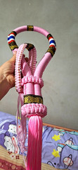 Mongkol Prajiat Boxing Headband Color Pink Premium Handmade Armbands MMA Muay Th