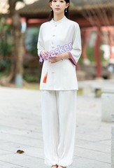 Spring Summer Women Cotton Tai chi Uniforms Kung fu Martial arts Wing Chun Suit