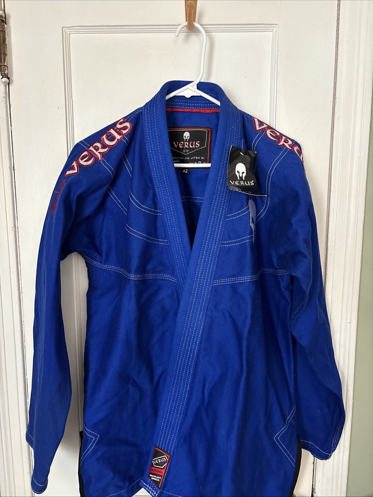 Verus New Blue Red And White Cotton Adult Jiu Jitsu Jacket A2 GLADIUS BRAZILIAN