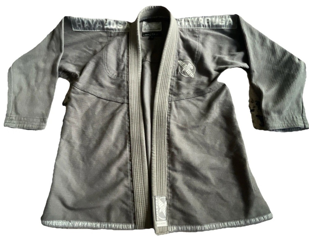 Hayabusa Keikogi Jiu Jitsu Gi Top Pearl Weave Size A1 Gray Charcoal 100% Cotton