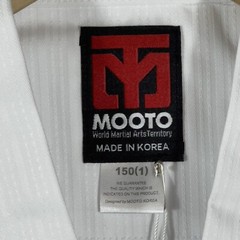 Mooto Jacket Shirt Taekwondo Competition WTF White Sz 150(1).