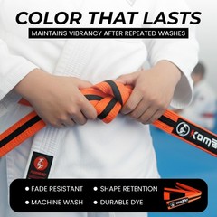 Kids Jiu Jitsu Belt, Premium Cotton BJJ Belt for Boys & Girls, Durable Martia…