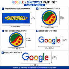 5PCS Shoyoroll x Google V2 Embroidered Patch Set Iron On Sew On BJJ Gi Jacket