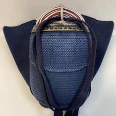 Japanese Kendo Men Head Gear Mask Dark Blue Metal Face Guard Armor