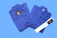 NEW Blue light weight Karate Uniform, Gi 7 oz Adult Kids,