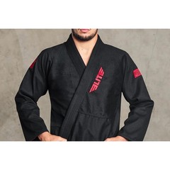Elite Sports BJJ Gi Jacket Men Size A2 Black Red Technical Fightwear Pearl Weave