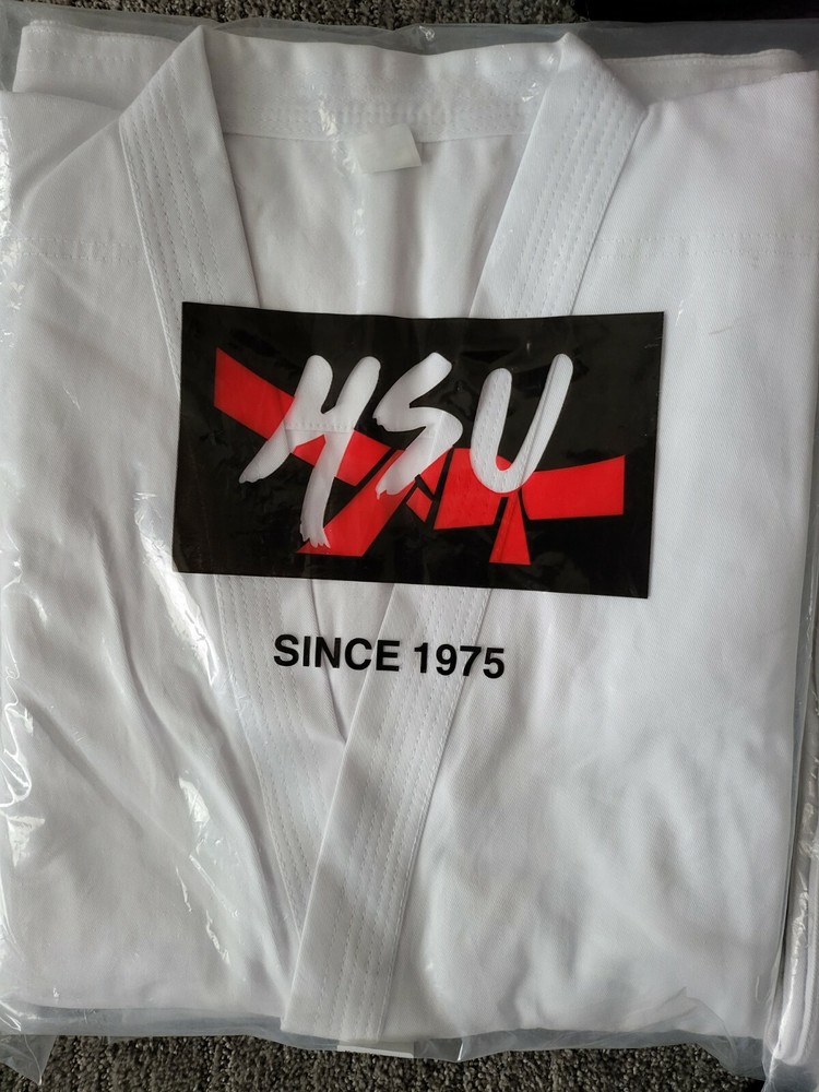 HSU Medium weight Karate Gi Bleached White 100% Cotton New Size 000