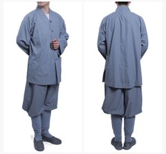 Shaolin Buddhist Monk Meditation Kung Fu Uniform Cotton Suits Temple Tai Chi Set