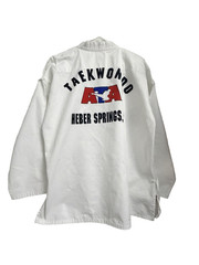 ATA Taekwondo FULL Uniform Set Size 6 White Heber Springs AR & Lot x4 Rank Belts