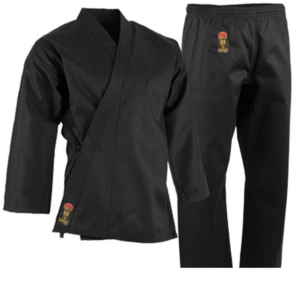 ProForce 7.5 oz. Medium Weight Uniform BLACK with White Belt Karate TKD Training