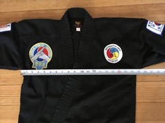 Vintage Martial Arts Uniform KYUKI-DO Black Jacket Pants w/Patches Youth 1/150