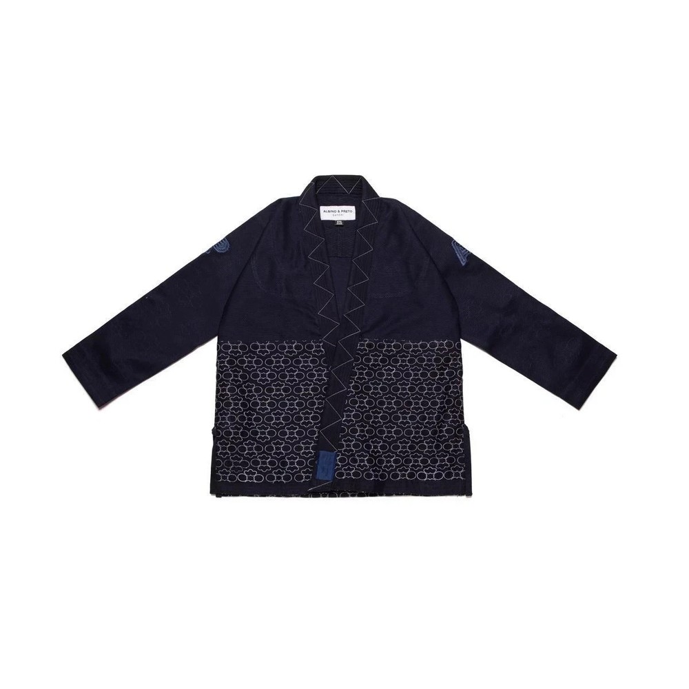 New Albino & Preto BJJ GI Navy Blue Batch#72 Satori Jiu Jitsu Uniform With Bag