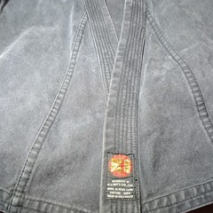 Vintage Karate Gi 2 Pc K.I. Int’l Made In Hong Kong 100% Cotton Black Youth Sz 3
