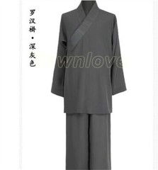 Buddhist Shaolin Monk Robe Full Set Linen Kung Fu Suit Meditation Uniforms