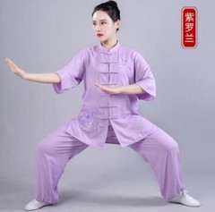 Summer Women Cotton Tai chi Uniform Kung fu Suit Martial arts Wing Chun Clothes