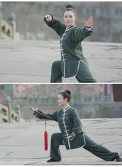 Tai Chi Clothing Cotton Linen Breathable Practice Clothes Women Martial Arts