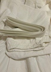 Black Belt Judo Uniform Set (top And Bottom) With White Belt