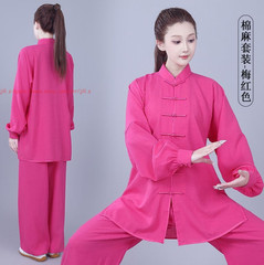 Unisex Kung Fu Tai Chi Suit Cotton Linen Shirt+Pants Wushu Martial art Uniforms