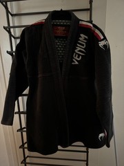 Venum Challenger BJJ Gi Jacket Black with Internal Pattern 100% Cotton Jujitsu L