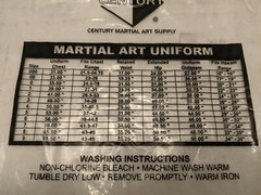 NOS Century Black Lightweight Martial Arts Uniform Gi & White Belt Size 000