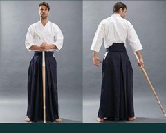 Women Mens Loose Japanese Kendo Suit Aikido Martial Arts Uniform Bule White Robe