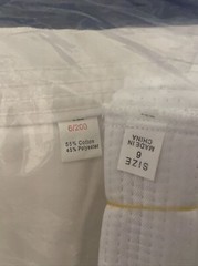 Martial Arts Uniform Quest Martial Arts White Gi, Pants and Belt Size 6 200cm