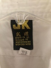 Karate Uniform by JK size 0/140 white top – pant- yellow belt