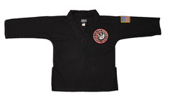 Bold Look Kids Black Gi Top Embroidered V-Neck Jou Jitsu Elite Force Martial Art