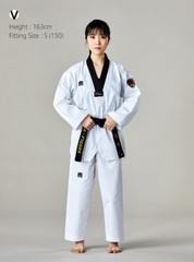 MOOTO BS 5 (Basic 5) Standard Taekwondo Uniform TKD WT Dobok [Black-Neck]