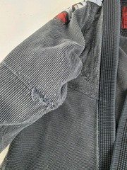 VTG KINGZ KIMONO Gray/Blue Gi Top A2H MMA Judo Jiu Jitsu Distressed Ultralight