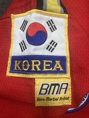 Tom Vo’s Fountain Valley Taekwondo Red Uniform Top & Pants Size 00 130 CM