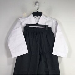 Unisex Martial Arts Super Kicks Masters Club Jacket & Belt, Size 1/150 – White