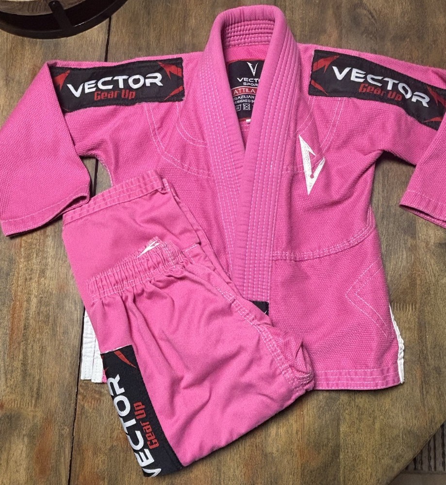 Vector Sports Attila Series Kids BJJ Gi K00 Pink Brazilian Jiu Jitsu Uniform
