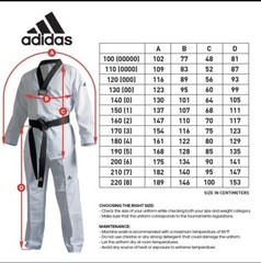 Adidas Taekwondo White Martial Art World Champion Uniform Shirt 160cm (2)