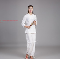 Linen Unisex Chinese Tai Chi Uniforms Kung Fu Clothing YOGA Fitness Zen Clothes