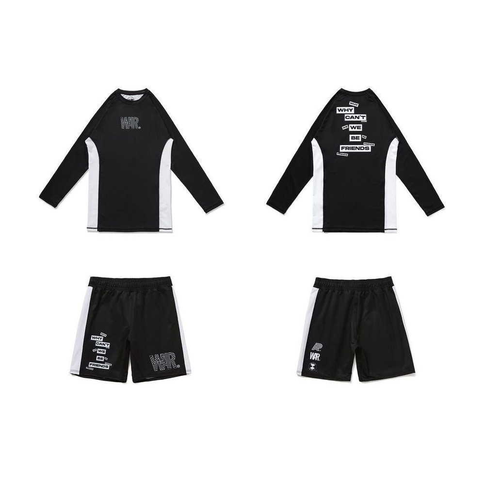 Albino and Preto A&P X WAR The Band Rash Guard LS & Fitted Short Bjj No Gi