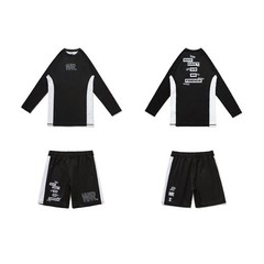 Albino and Preto A&P X WAR The Band Rash Guard LS & Fitted Short Bjj No Gi