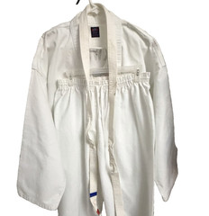 ATA Taekwondo FULL Uniform Set Size 6 White Heber Springs AR & Lot x4 Rank Belts