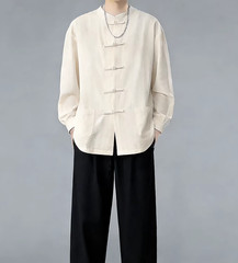Summer Men’s Tang Suit Traditional Kung Fu Tai Chi Shirt and Pants Uniform Sets